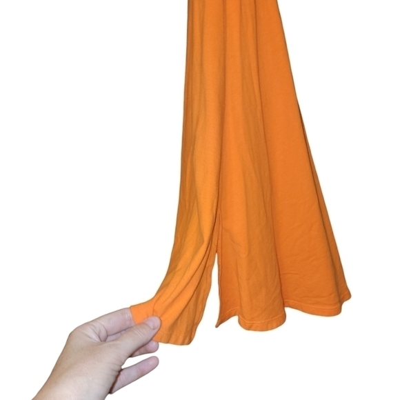 Lularoe size small orange short sleeve tee shirt tunic top slits on sides. - Picture 2 of 6